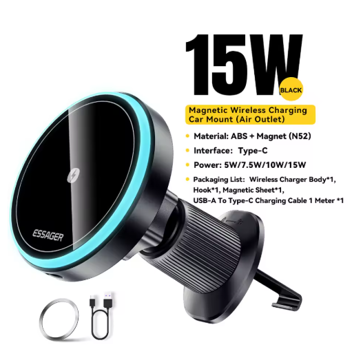 Essager Magnetic Wireless Charger Car Phone Holder