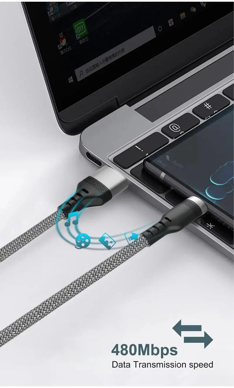 1m 1.5m 2m 3m 5m 8m USB Type C Cable 6A