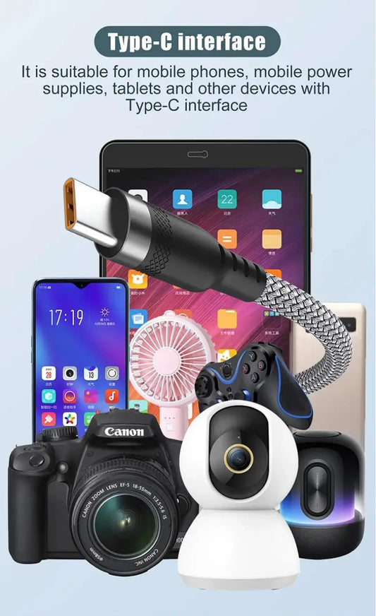 1m 1.5m 2m 3m 5m 8m USB Type C Cable 6A