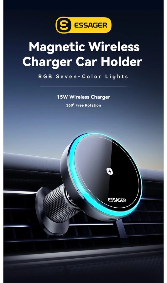 Essager Magnetic Wireless Charger Car Phone Holder