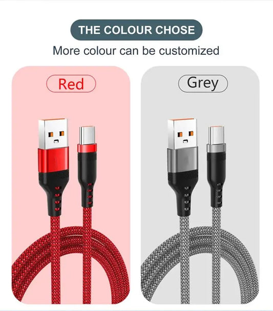 1m 1.5m 2m 3m 5m 8m USB Type C Cable 6A