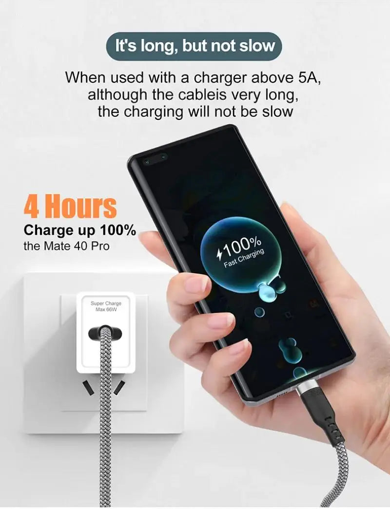 1m 1.5m 2m 3m 5m 8m USB Type C Cable 6A